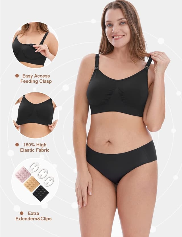 Thumbnail 4 de HOFISH Full Bust Nursing Maternity Bra 3-pack