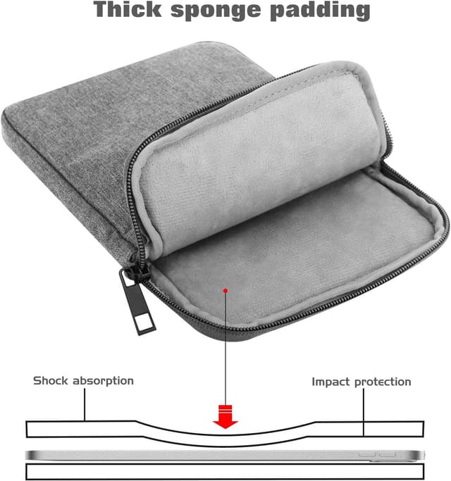 Detalle 2 de MoKo Moko Hülle Tasche / Sleeve Schutzhülle aus Polyester – Hellgrau für Tablets bis 12,9 Zoll