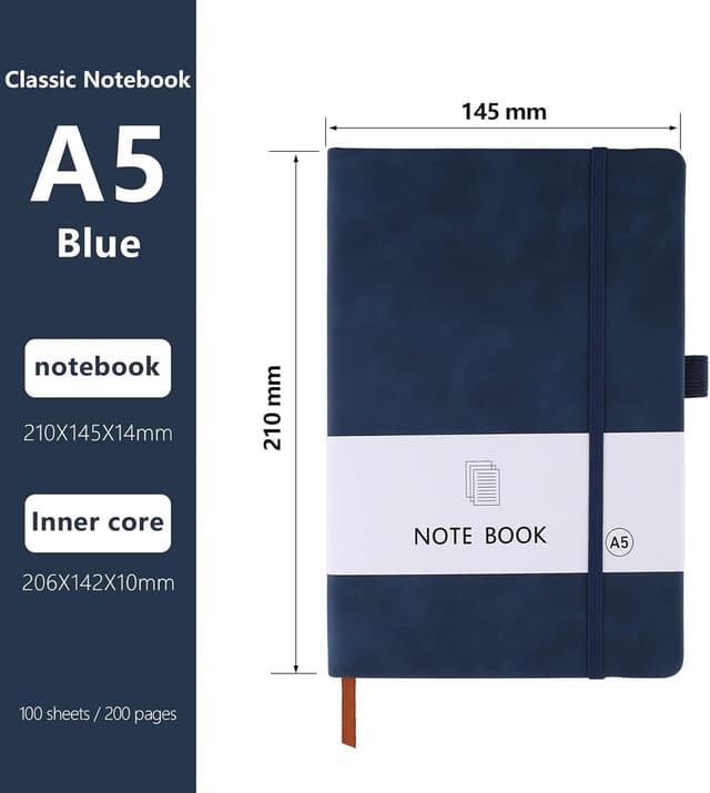 Detalle 2 de A5 Notebook PU Leather Journal 200 Pages 📒