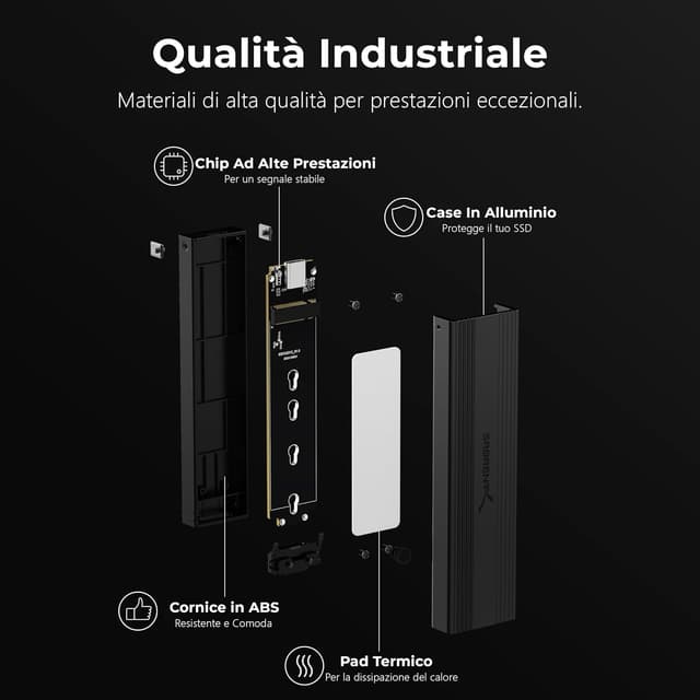 Thumbnail 6 de SABRENT EC-SNVE Case esterno per SSD M.2 NVMe USB 3.2 Gen 2 (EC-SNVE), adattatore M-Key/M+B