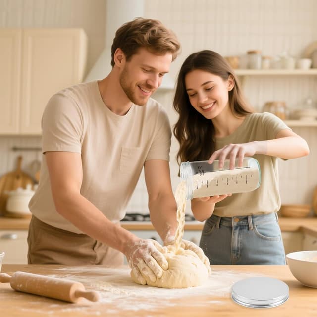 Thumbnail 5 de CEOTIS 24oz Sourdough Starter Jar Kit with tools 🥣