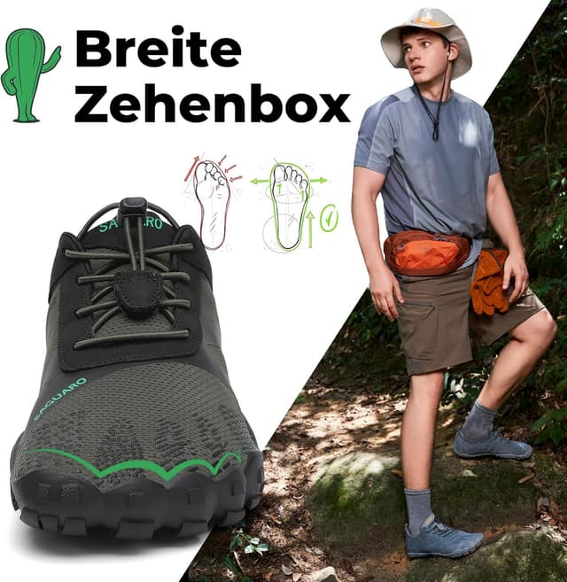 Detalle 2 de SAGUARO Unisex Barfußschuhe Outdoor mit Zehenbereich (Zero-Drop, faltbar) – Gr. 36–48