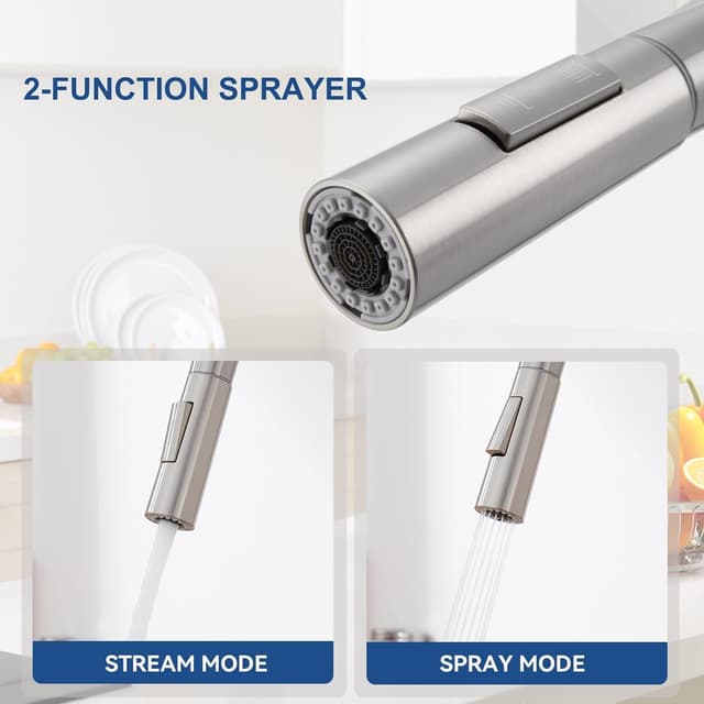 Detalle 2 de Lonheo miscelatore per lavello cucina con doccetta estraibile e 2 modalità di getto, girevole 360°