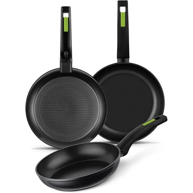 Imagen de Monix Green Set 3 sartenes inducción de aluminio forjado 🍳 en OfertitasTOP