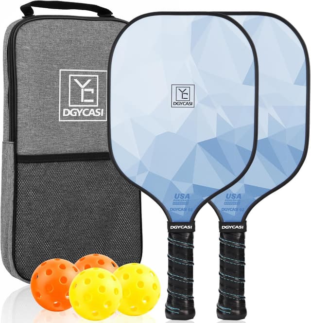 Detalle de YC DGYCASI Pickleball Paddles Set of 2 (2026 USAPA Approved) with Balls & Bag