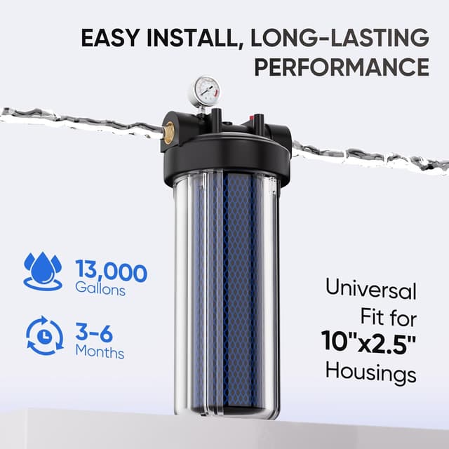 Thumbnail 6 de 1 Micron 2.5" x 10" CTO Carbon Filter 13000 Gal