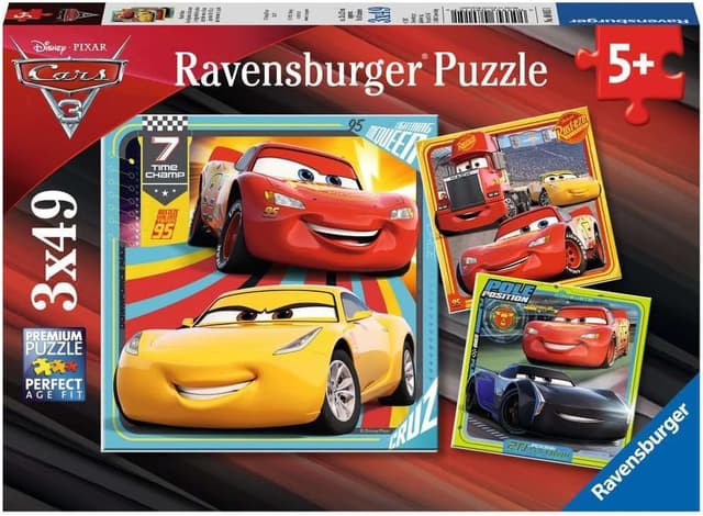 Detalle de Ravensburger Kinderpuzzle 08015 „Bunte Flitzer“ – Disney Cars Puzzle für Kinder ab 5 Jahren (3x49 Teile)