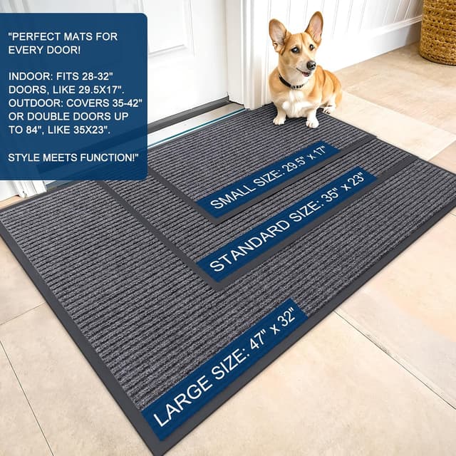 Detalle 2 de OLANLY Front Door Mat 29.5x17, Waterproof Doormat ๐งฝ