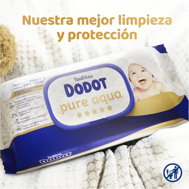 Thumbnail 2 de Dodot Pure Aqua 900 toallitas, 99% agua 🧴