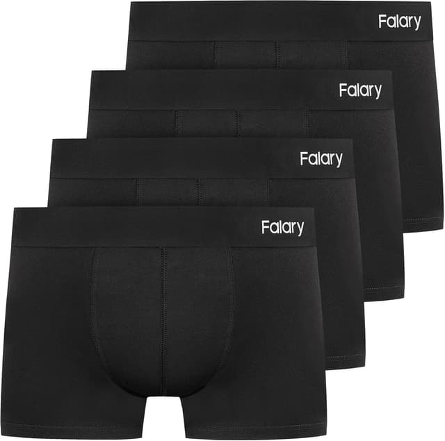 Detalle de FALARY 4er Pack Herren-Boxershorts aus Bio-Baumwolle (Retroshorts) – bequeme Passform ohne störendes Etikett