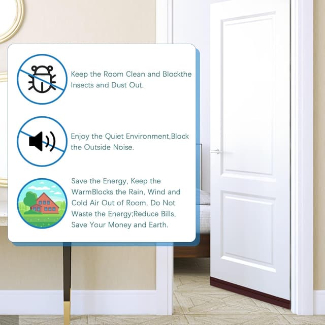 Thumbnail 4 de Vinabo Guarnizione Sottoporta Gomma 100cm Marrone