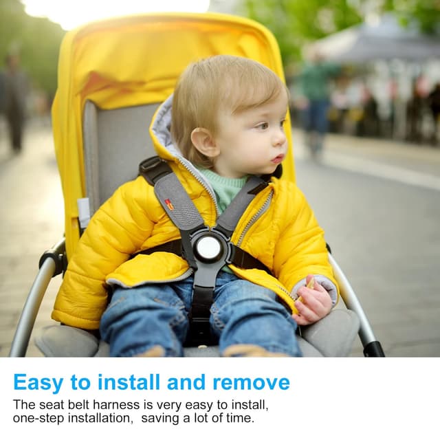 Detalle de URAQT Baby Sicherheitsgurt Schulterpolster (2 Stück) – atmungsaktiv, universell für Autositze und Kinderwagen