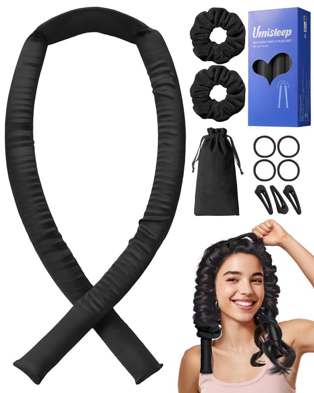 Detalle de Umisleep Seide Heatless Lockenwickler (99 cm) – Lockenband fürs Overnight-Styling ohne Hitze