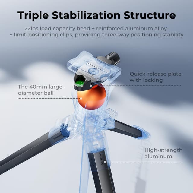 Thumbnail 3 de K&F CONCEPT A305A3+BH-40 treppiede 73 Pollici