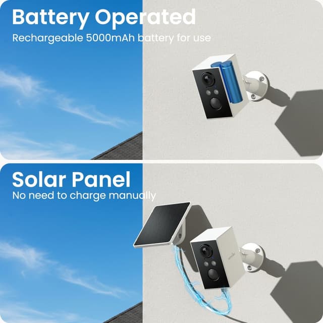 Detalle 2 de wansview Solar Security Camera 2K, battery-powered