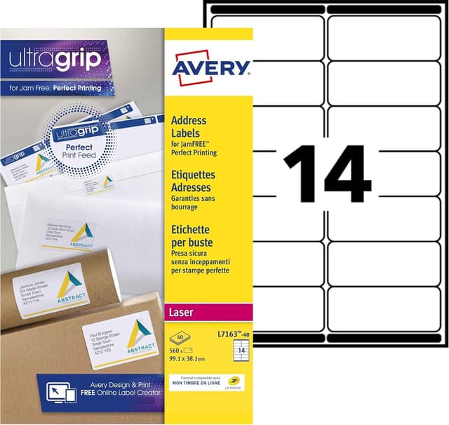 Thumbnail 6 de Avery Étiquettes Autocollantes Blanches 2100 Pièces L7160-100