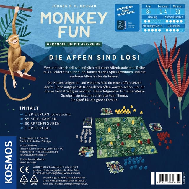 Detalle 2 de KOSMOS 683740 Monkey Fun – schnelles Familienspiel für 1–4 ab 8 Jahren