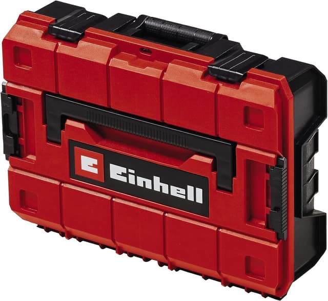 Detalle de Einhell E-Case S-F Systemkoffer (E-Case S-F) – stapelbar, spritzwassergeschützt, inkl. Rasterschaumstoff