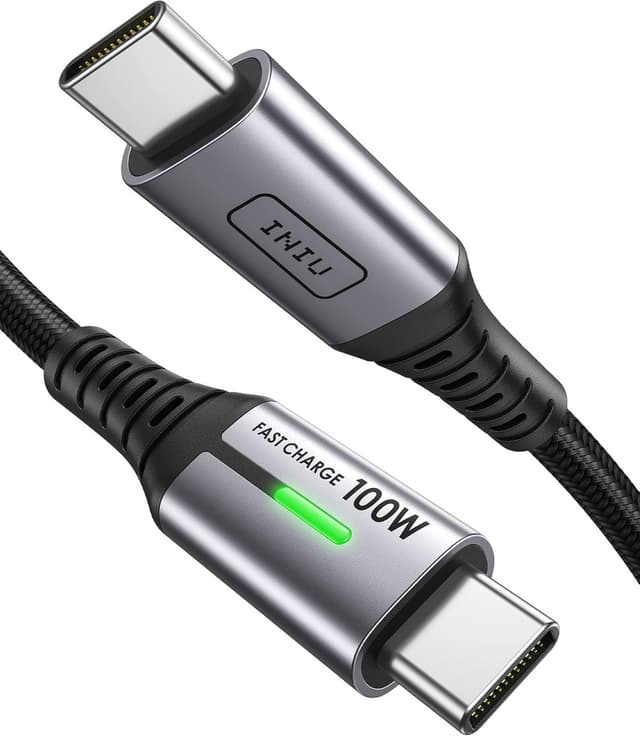 Detalle de INIU Cable USB C a USB C 100W 2 m para MacBook y móviles