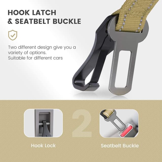 Detalle 2 de IOKHEIRA Dog Seat Belt for Car – safety harness strap for seat belt buckle, ISOFIX and LATCH