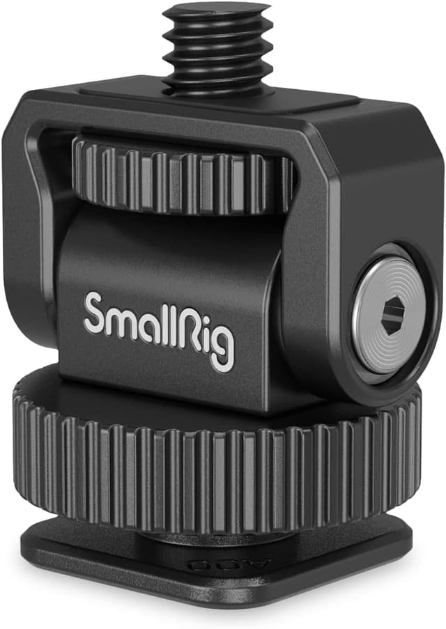 Detalle de SMALLRIG 3577 Mini Ball Head Cold Shoe Mount Adapter (1/4" + Kaltschuh) für Kamera, Käfig, Licht & Mikrofon