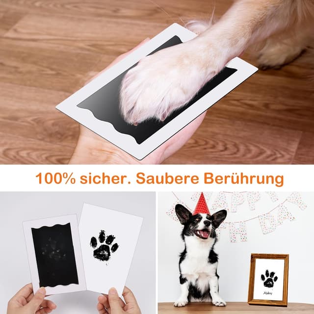 Detalle de Baby Fußabdruck & Handabdruck Set (6-teilig) für 0–6 Monate – Nabance Pfotenabdruck Erinnerungsset