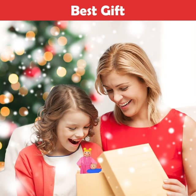 Thumbnail 6 de Aolso Wooden Dolls House Family Set 8 people