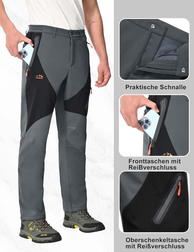 Detalle 2 de HFDWYJ Pantaloni impermeabili invernali uomo