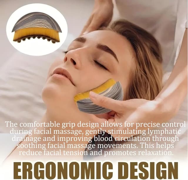 Detalle 2 de 2 PCS Lymphatic Contour Face Brushes with Lymphatic Drainage Massager (Ergonomic Face Beauty Tool)