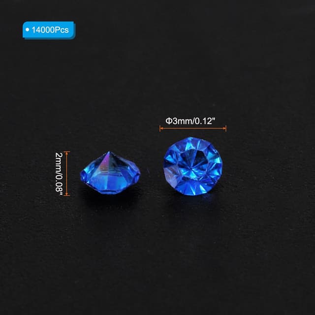 Detalle 2 de PATIKIL 3mm Dark Blue AB Acrylic Diamonds
