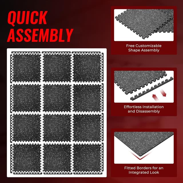 Thumbnail 5 de SUPERJARE 12 EVA gym floor mats, 0.56 in thick 🏋