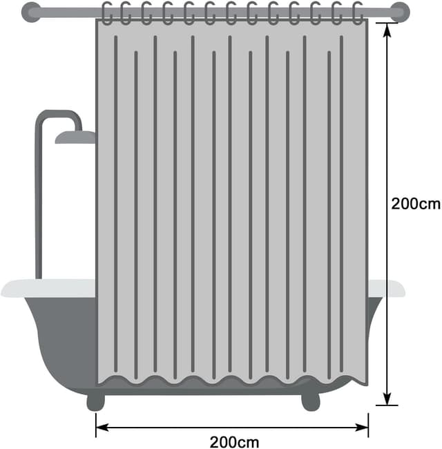Thumbnail 6 de EurCross Duschvorhang 200x200 cm Wasserdicht