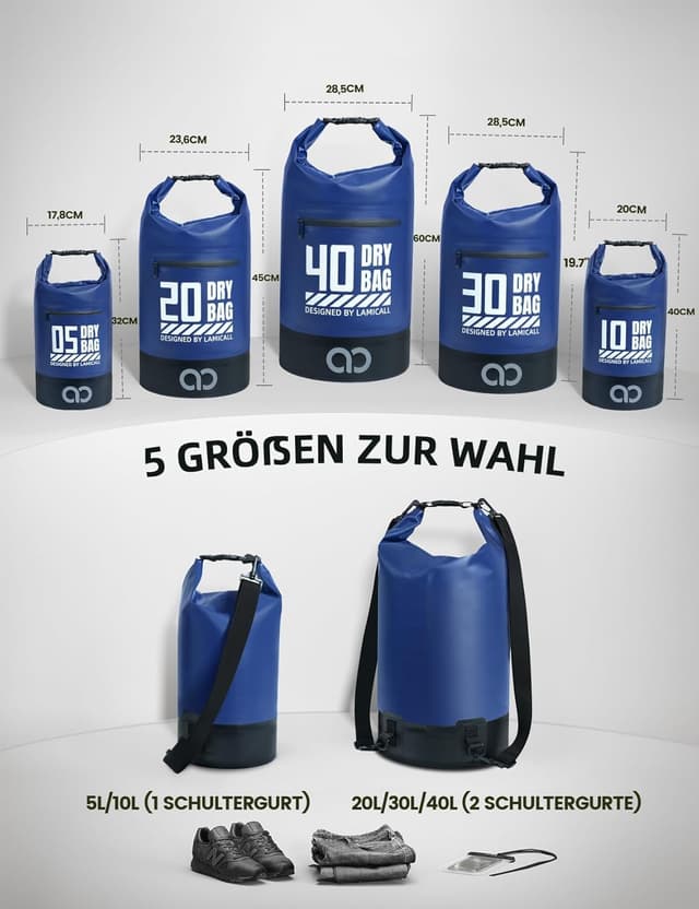 Detalle 2 de Lamicall Drybag wasserfeste Tasche 40L