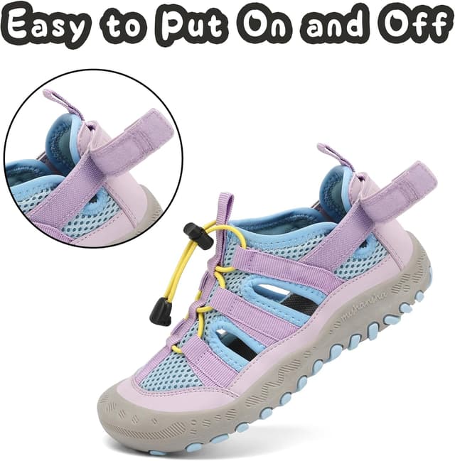 Detalle 2 de Mishansha geschlossene Sandalen für Mädchen – Sommer-Sportsandalen mit gepolstertem Fußbett