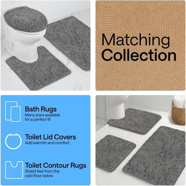 Thumbnail 6 de GORILLA GRIP Bath Rug Mat 24x17 Grey