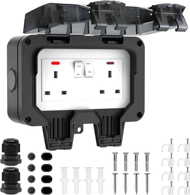 Imagen de Outdoor Socket Waterproof IP66 Double 13Amp en OfertitasTOP