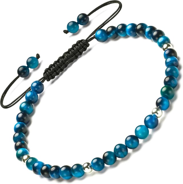 Thumbnail 6 de Apocalyptic-K Damen Fußkettchen mit Naturstein-Perlen, 4 mm, 925 Silber/Gold – handgewebt