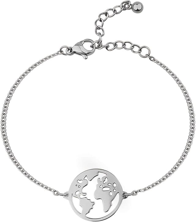 Thumbnail 6 de BONNYBIRD® wasserfestes Edelstahl-Armband mit Weltkugel-Anhänger (silber, gold & roségold), 100% wasserfest & verstellbar