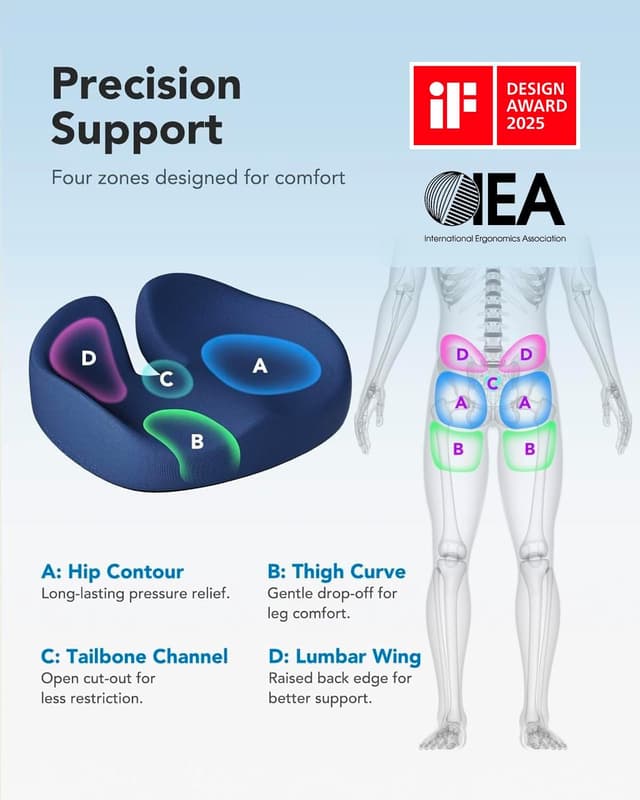 Thumbnail 2 de HUANUO Cuscino ergonomico extra-grande per sedia