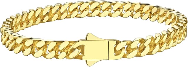 Thumbnail 6 de Richsteel Herren Armband Kubanische Kette Edelstahl Silber/Gold/Schwarz – wahlweise Breite 5/7/9/12 mm, Längen 19/21/23 cm