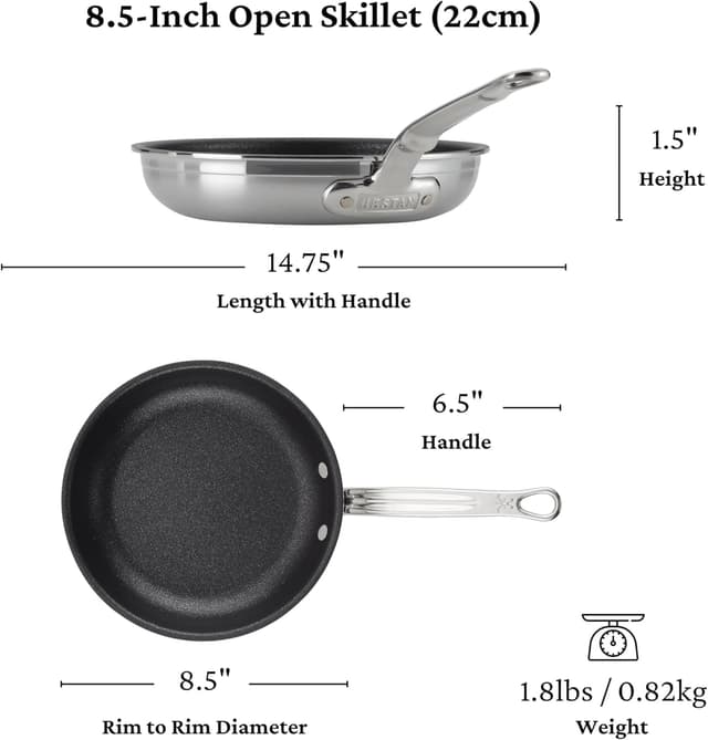 Detalle 2 de Hestan ProBond Forged TITUM 8.5-Inch Nonstick Frying Pan (Induction Compatible) – PFOA-Free