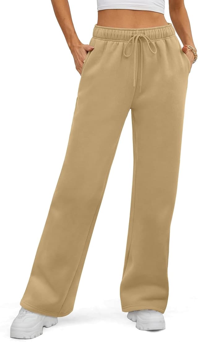 Thumbnail 6 de ATHMILE Women’s Fleece-Lined Baggy Sweatpants with Drawstring Waist and Straight-Leg Pockets