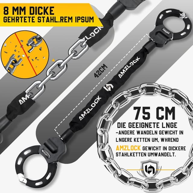 Detalle 2 de AMZLOCK E Scooter Schloss 75cm đź”’
