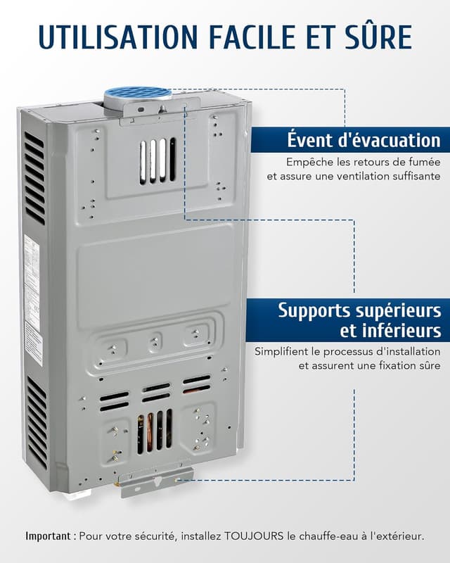 Thumbnail 5 de CO-Z Chauffe-Eau à Gaz Instantané 13,6 kW GPL