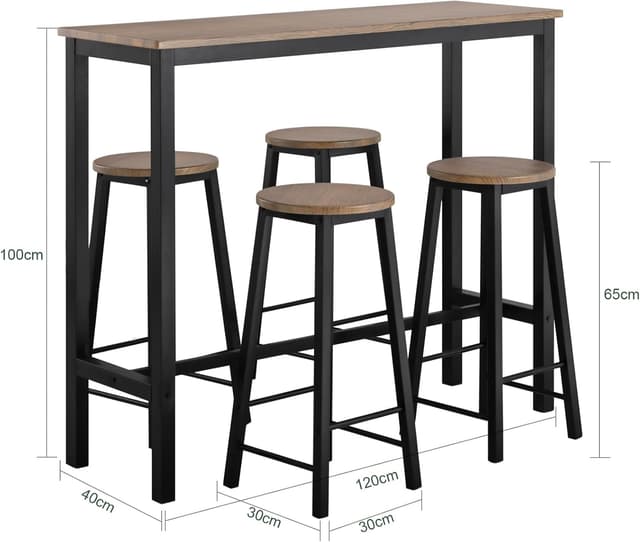 Thumbnail 2 de SoBuy OGT22-SCH table haute 120 cm