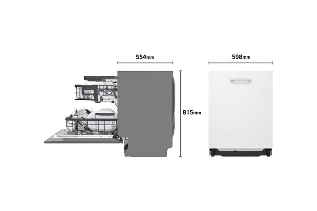 Detalle 2 de LG DB5976TXS Lavavajillas integrable 3ª bandeja 20% más eficiente