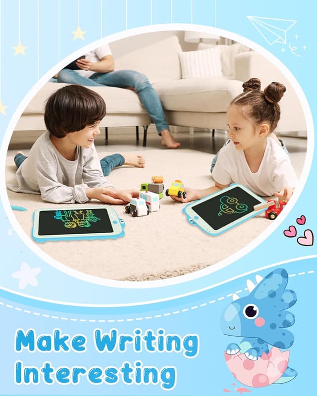 Detalle 2 de Tablette dessin enfant dinosaure « ardoise magique » effaçable 8,5 pouces