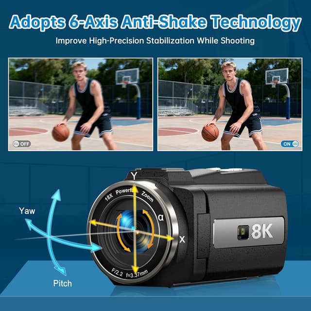 Thumbnail 3 de 8K Video Camera Camcorder 88MP 18X Zoom