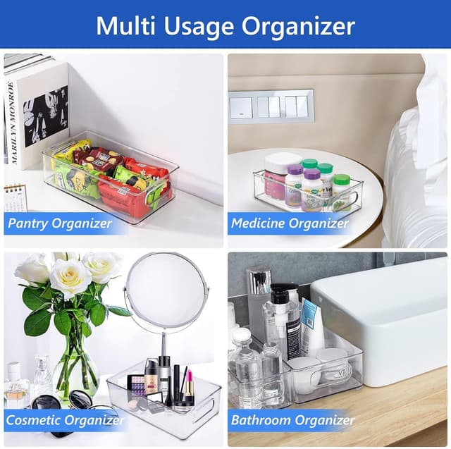 Thumbnail 6 de Diwoker Kühlschrank Organizer stapelbar (8er Set) – transparente Aufbewahrungsboxen mit Griff