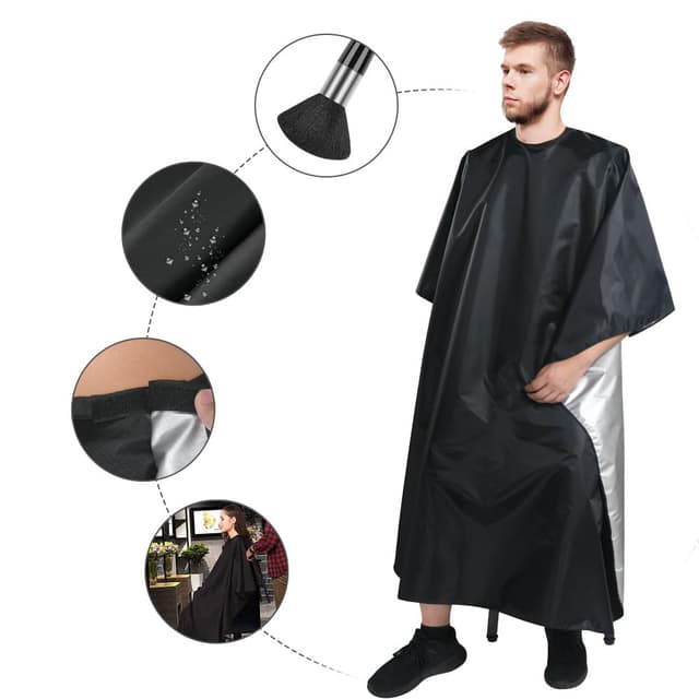 Detalle de LOPHE Haarschnitt Friseurumhang mit Nylon, Hals-Staubbürste und Stylingkamm (115 × 145 cm)